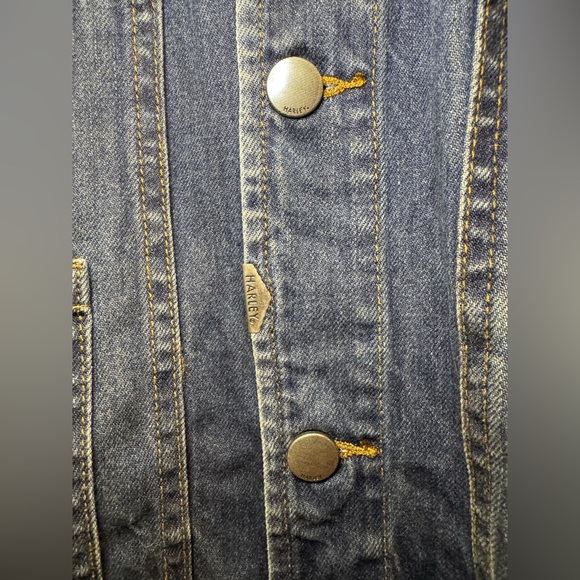 Harley Davidson Denim Jacket XXL Distressed - Picture 8 of 9